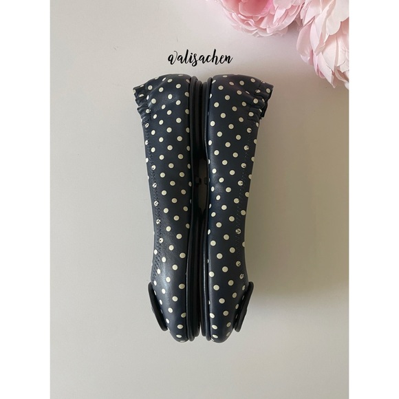 🌙 HP Tory Burch Minnie Travel Ballet Flats in Navy Dots - Picture 4 of 7